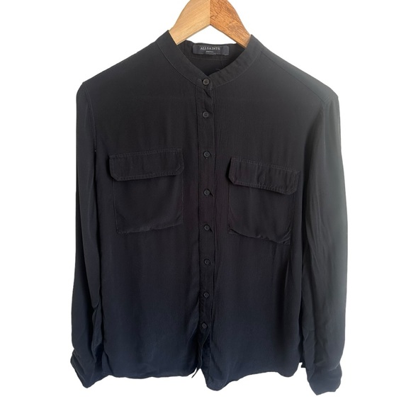 All Saints women’s button-down black shirt - Picture 1 of 4